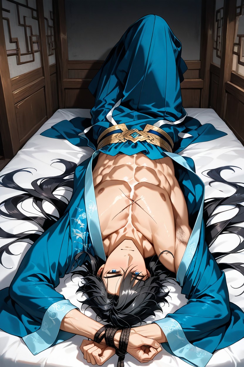 In Ancient Room, Hanfu, Black Hair AI Gay Porn