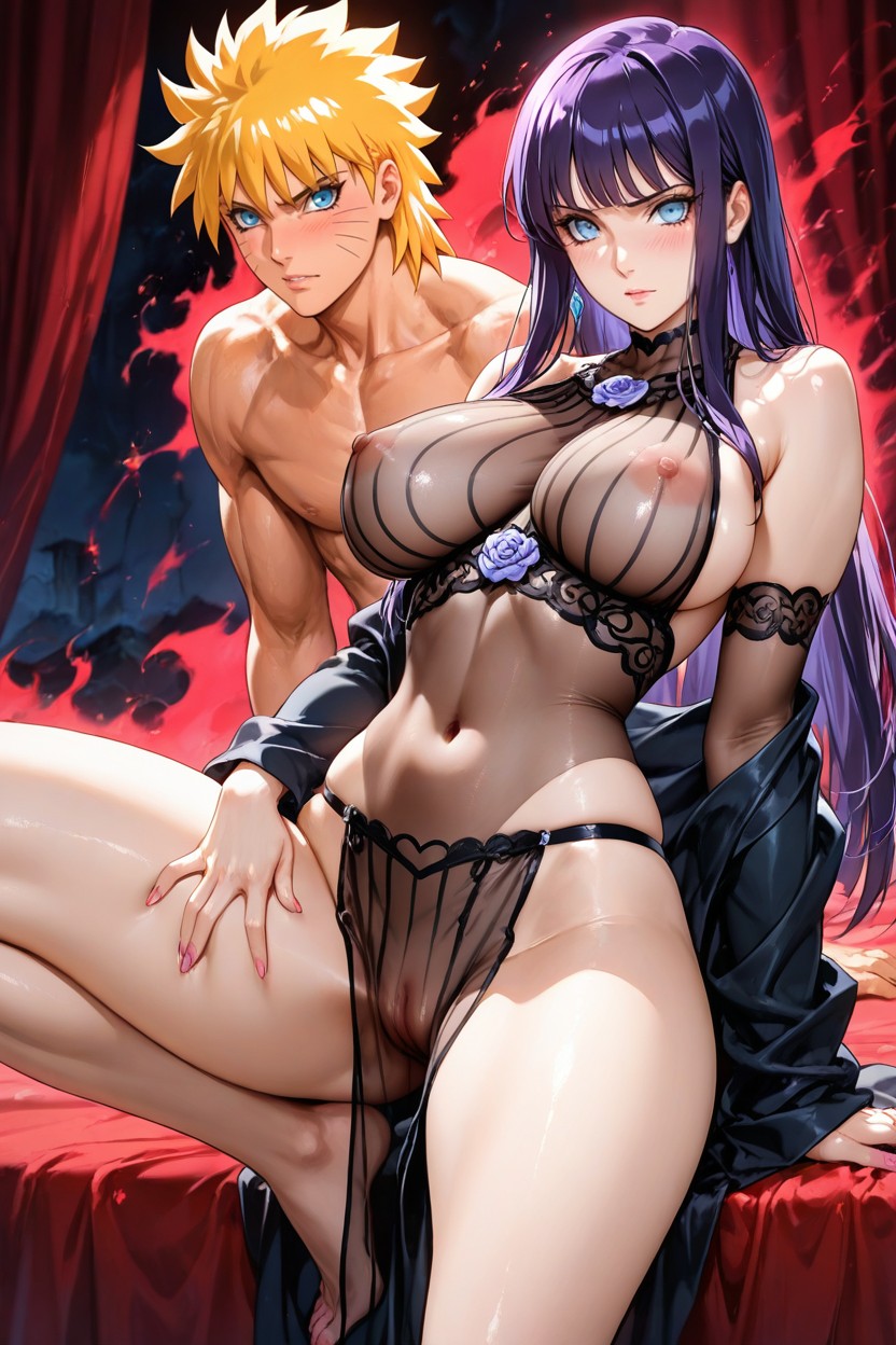 Hair Nsfw, Long Hair, Vertical Stripes Hentai AI Porn