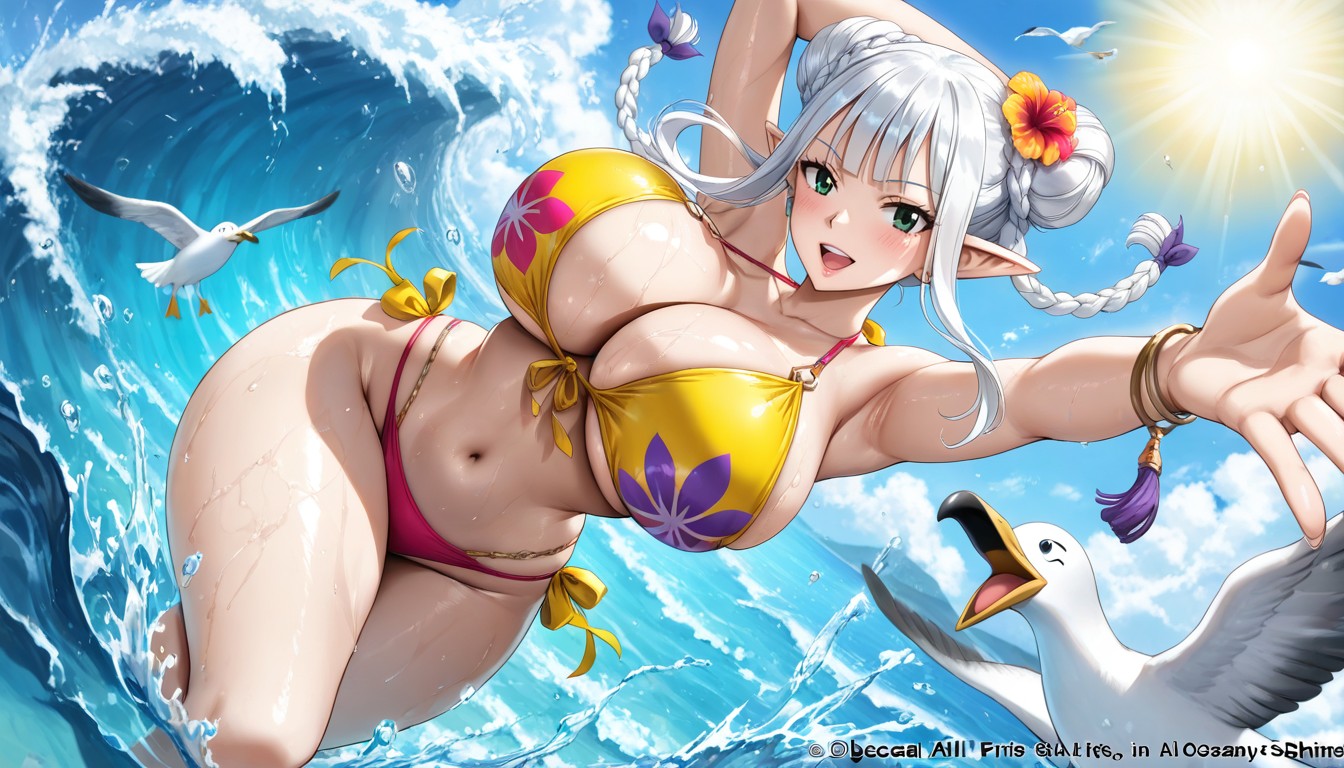 Hair Bangs Yellow, Massive Ass, Voluptuous Hentai AI Porn