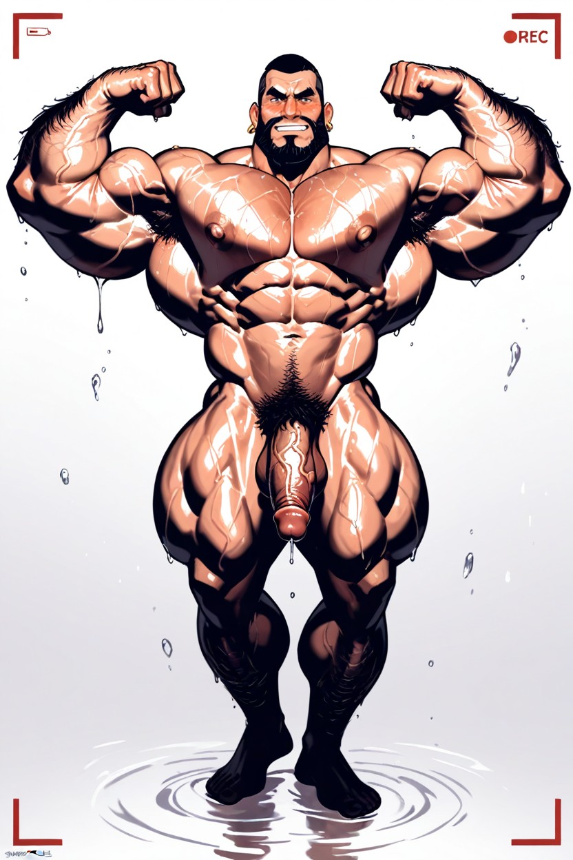 Veiny Body, Looking At The Camera Lense, Front View AI Gay Porn