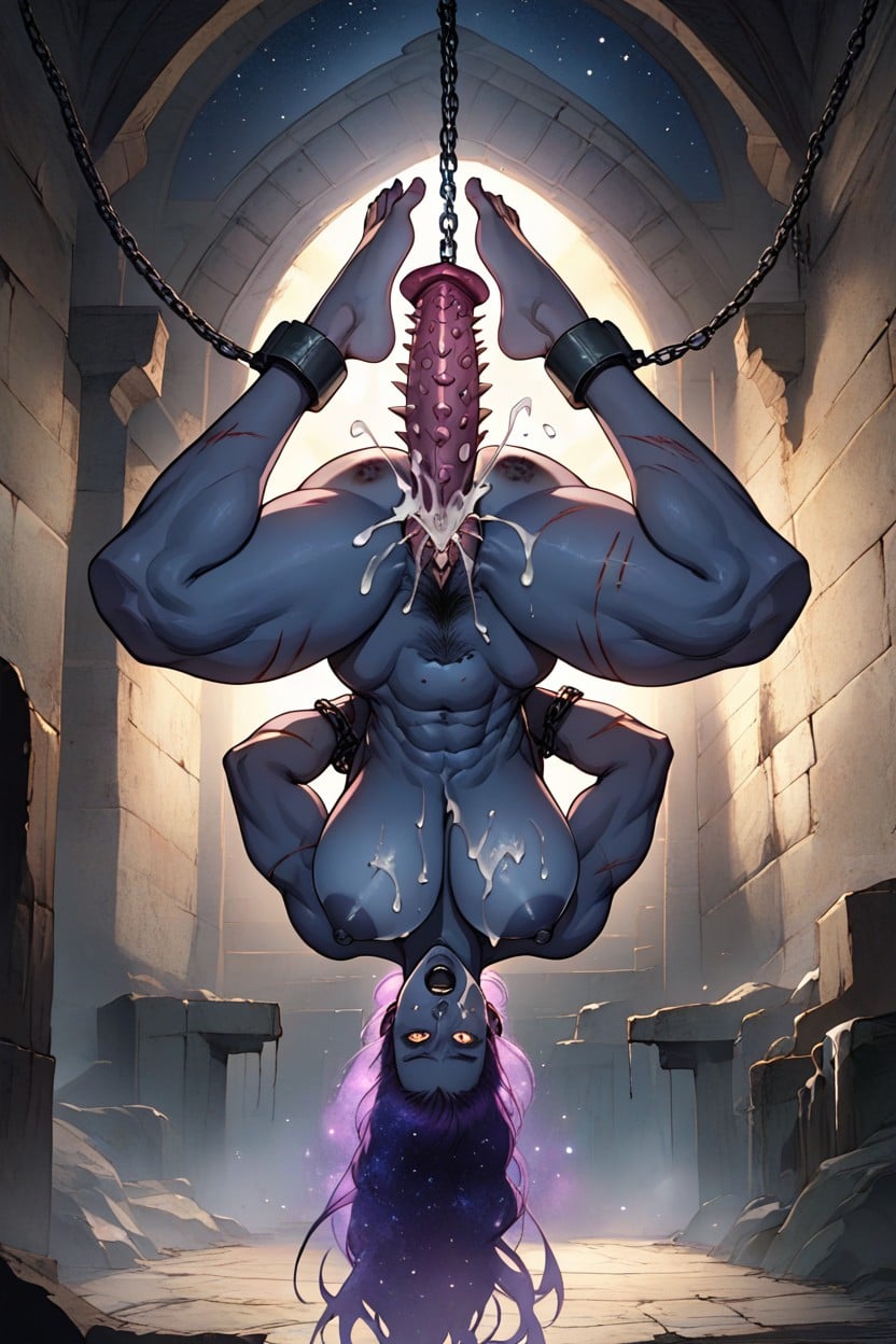 Long Purple Hair, Cum Overflowing From Pussy, Long Length Hentai AI Porn
