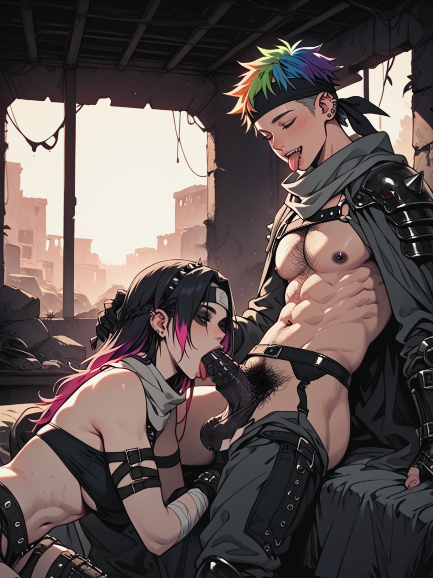 Excited, Thick Tongue, Penis Jewelry Hentai AI Porn