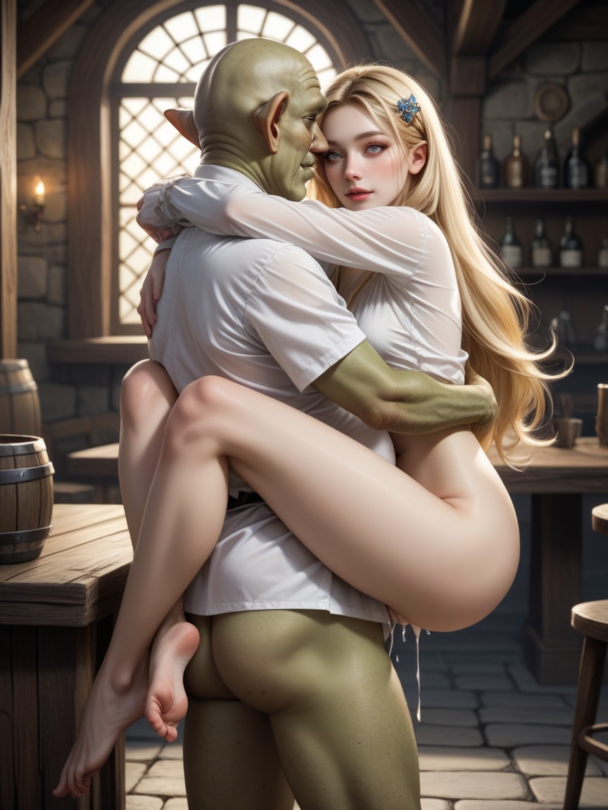 Hairpin, Pale Skin, Medieval Tavern AI Porn