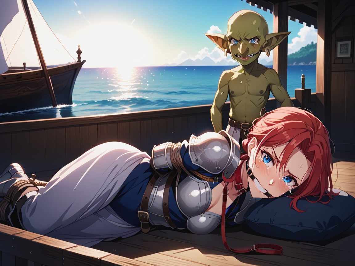Female Human, Full Body View, Hogtied Hentai AI Porn