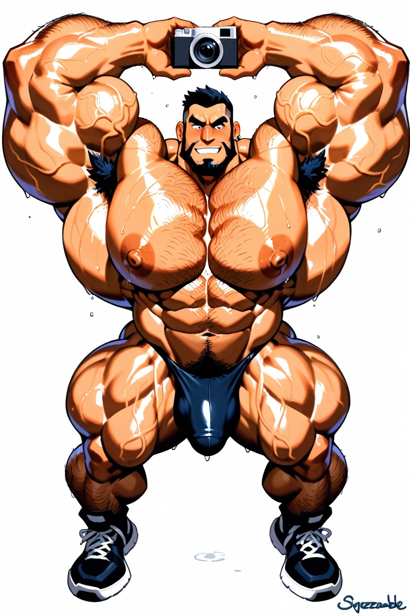 Massive Nipples, Ear Ring, Fleshy Huge Chest AI Gay Porn