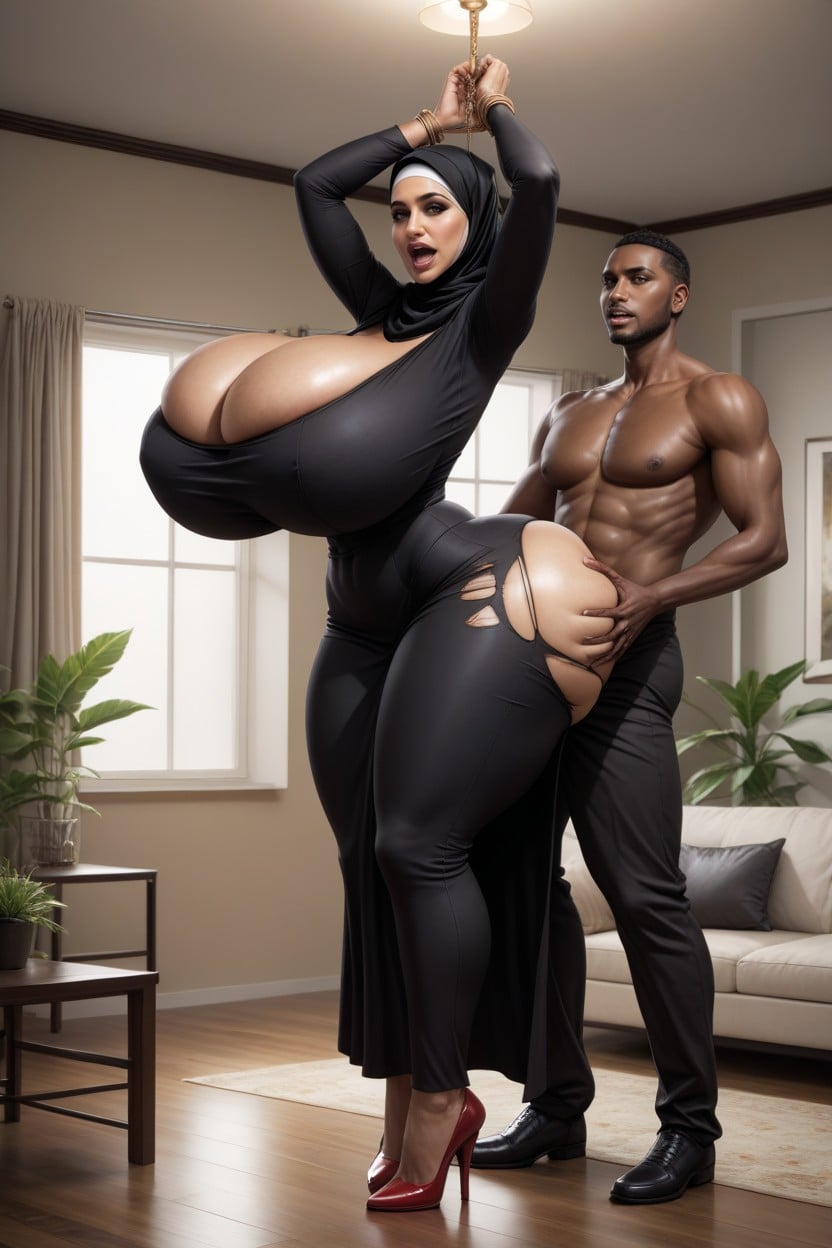 Living Room, Orgasm, Boobs Exposed Hentai AI Porn