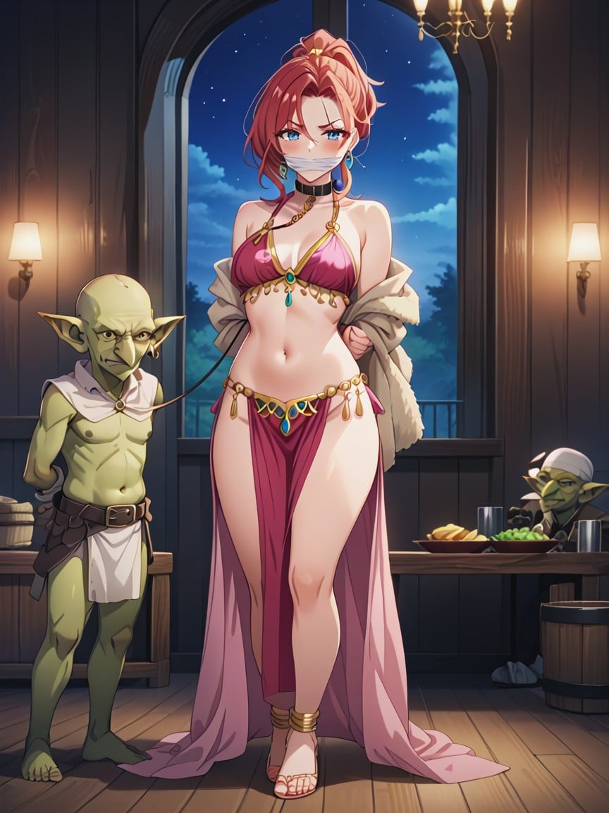 Skinny, Small Breasts, Hogtied Hentai AI Porn