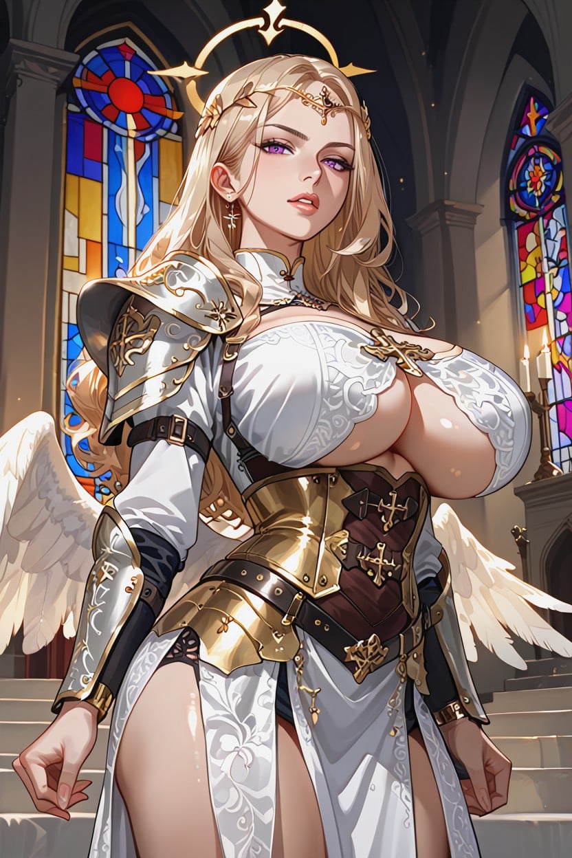 Parted Lips, Full Body, Extremely Long Curly Hair Hentai AI Porn