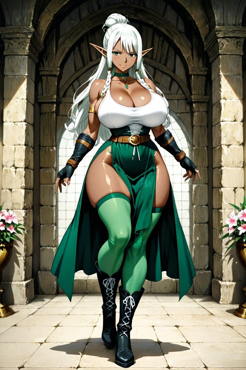 Massive Ass, Anime Style Art Fairy Tail, Boots From Mid-calf To Foot Without Medieval Laces Hentai AI Porn