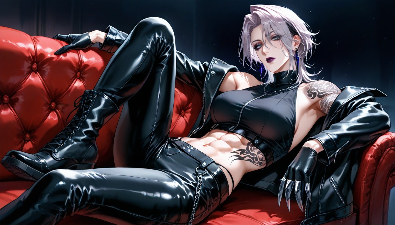 Handsome Mature Lady, Abs, Scornful Eyes Hentai AI Porn