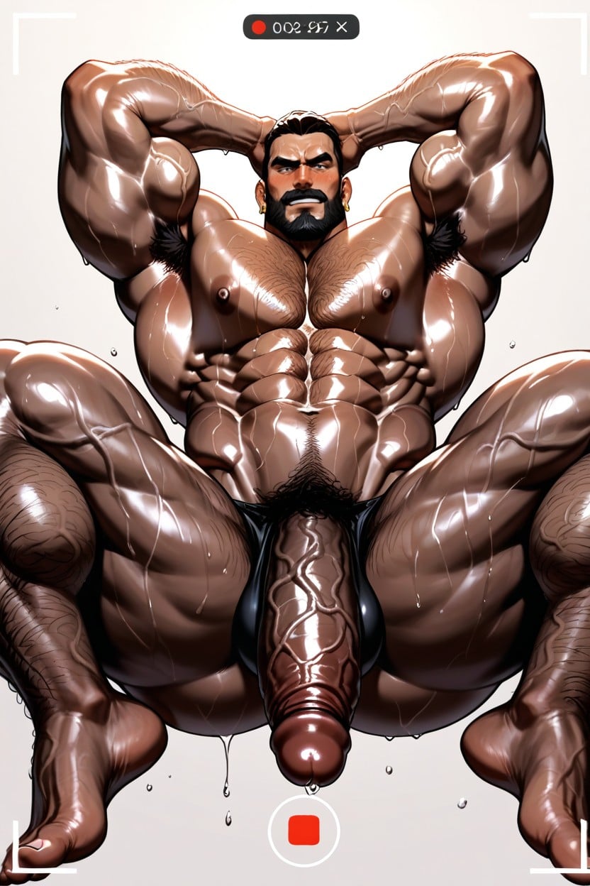 Wet Body, Muscular Legs, Bottom Up AI Gay Porn