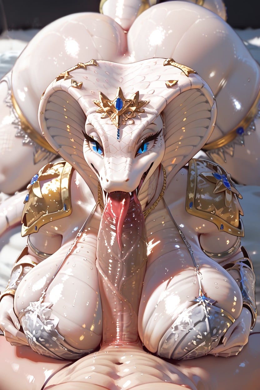 Massive Breasts, Hip Pose, Blue Eyes Furry AI Porn