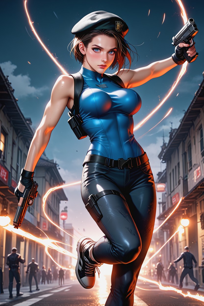 Jill Valentine, Floating In The Air, Perfect Body Hentai AI Porn