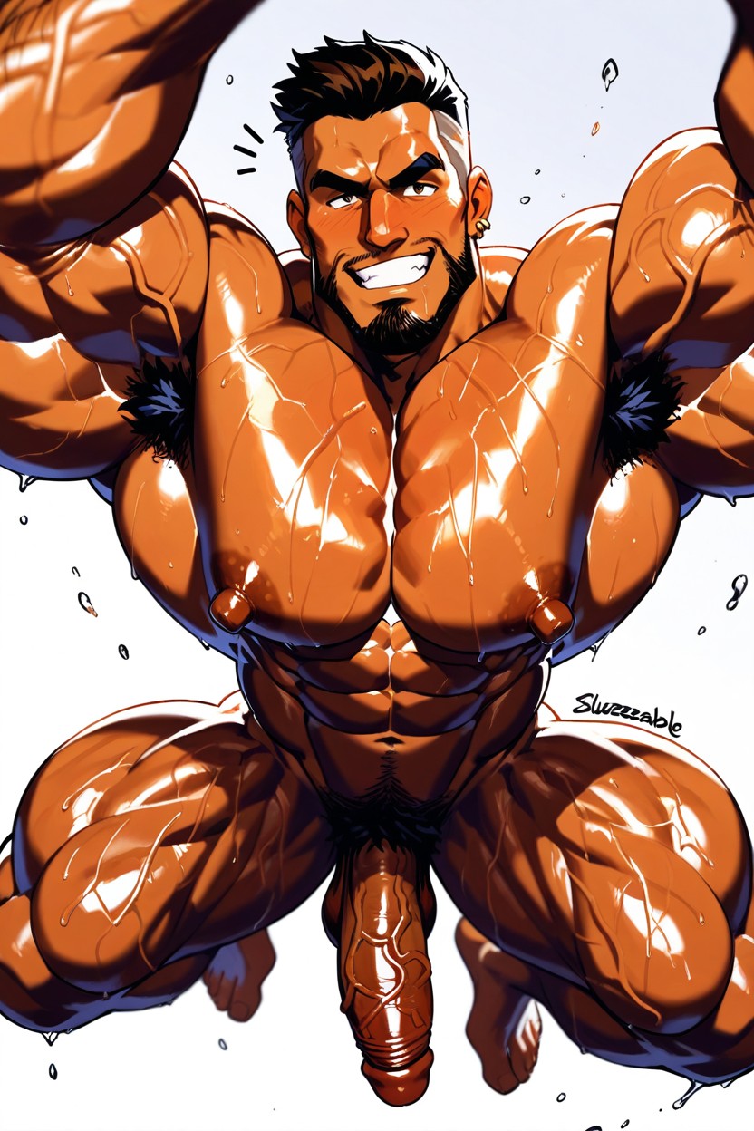 Bottom Up, Oiled Skin, Large Nipples AI Gay Porn