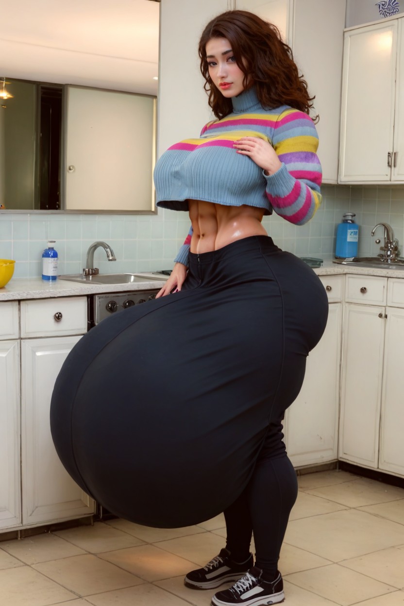 18+, Gigantic Hyper Bulge Hangs To The Floor, Small Ass Shemale AI Porn