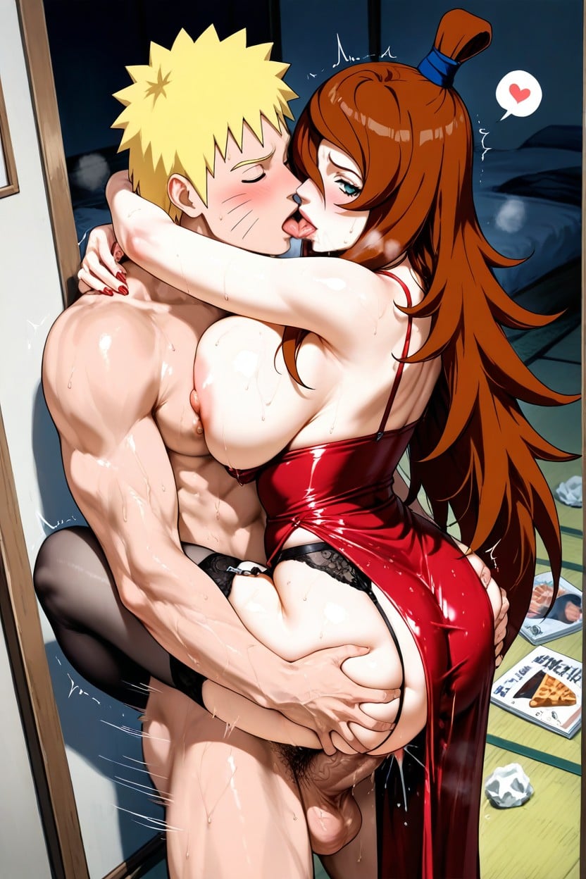 Plates With Leftover Food, Wet Pussy, Top Down Hentai AI Porn