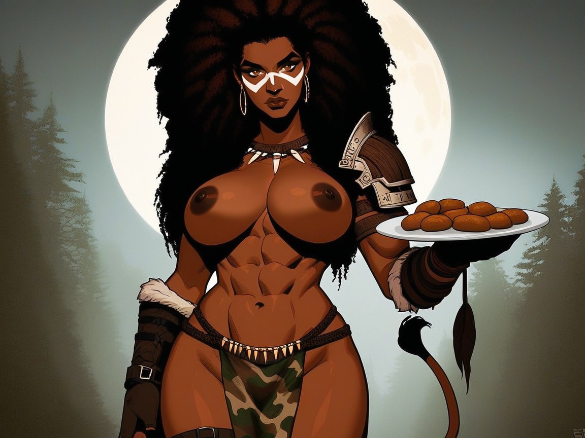 Latina, African Village Location, Strong Arms AI Porn