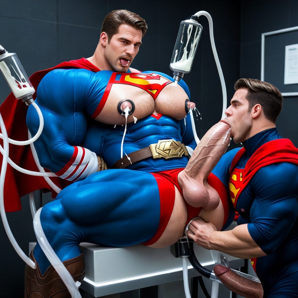 Red Cape, Pec Garbbing, Red Thong AI Gay Porn
