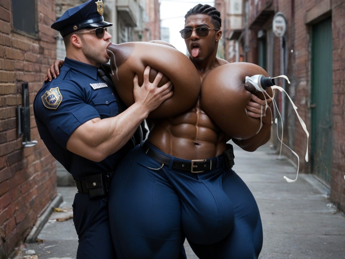 Athletic Man, 18+, Massive Policeman AI Gay Porn