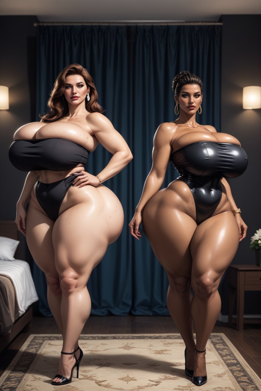 Curvy, Form Fitting Clothes, Wide Angle AI Porn