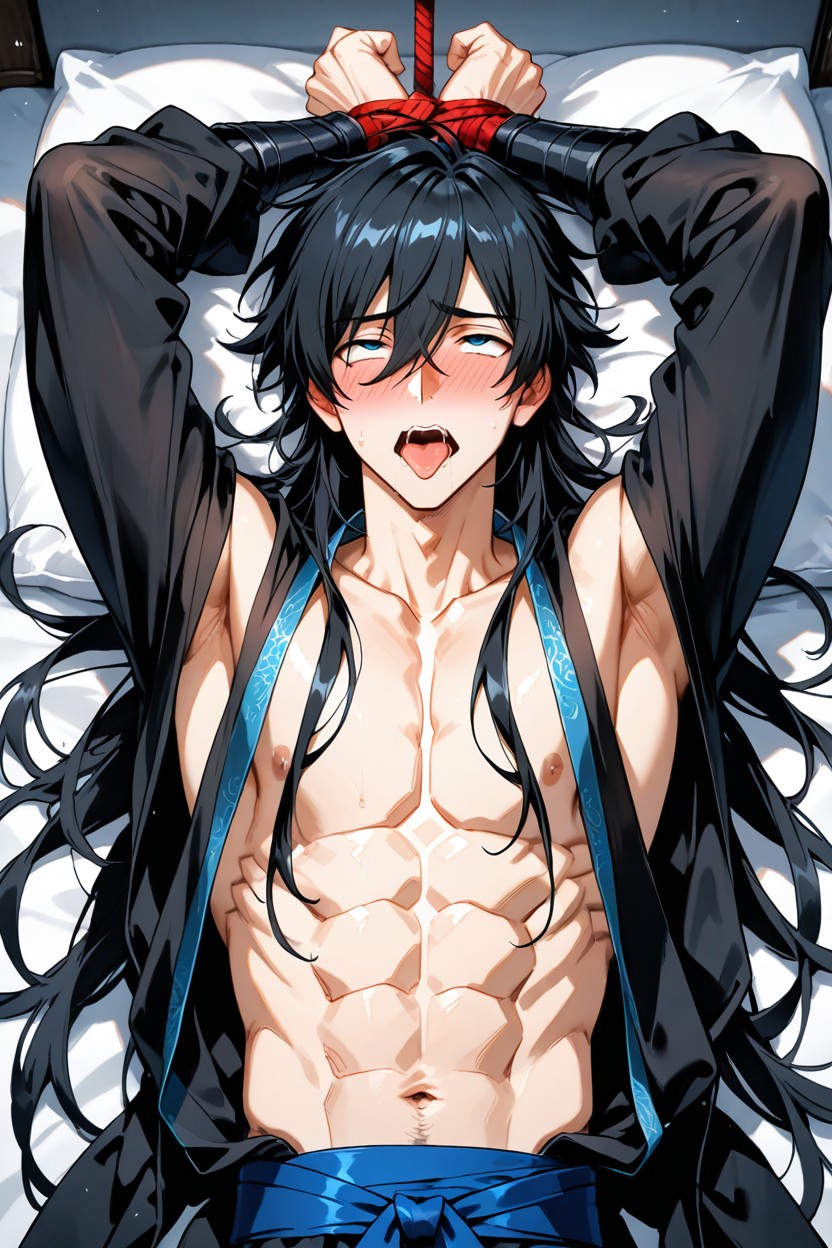 Arms Up, Hanfu, Full-face Blush AI Gay Porn
