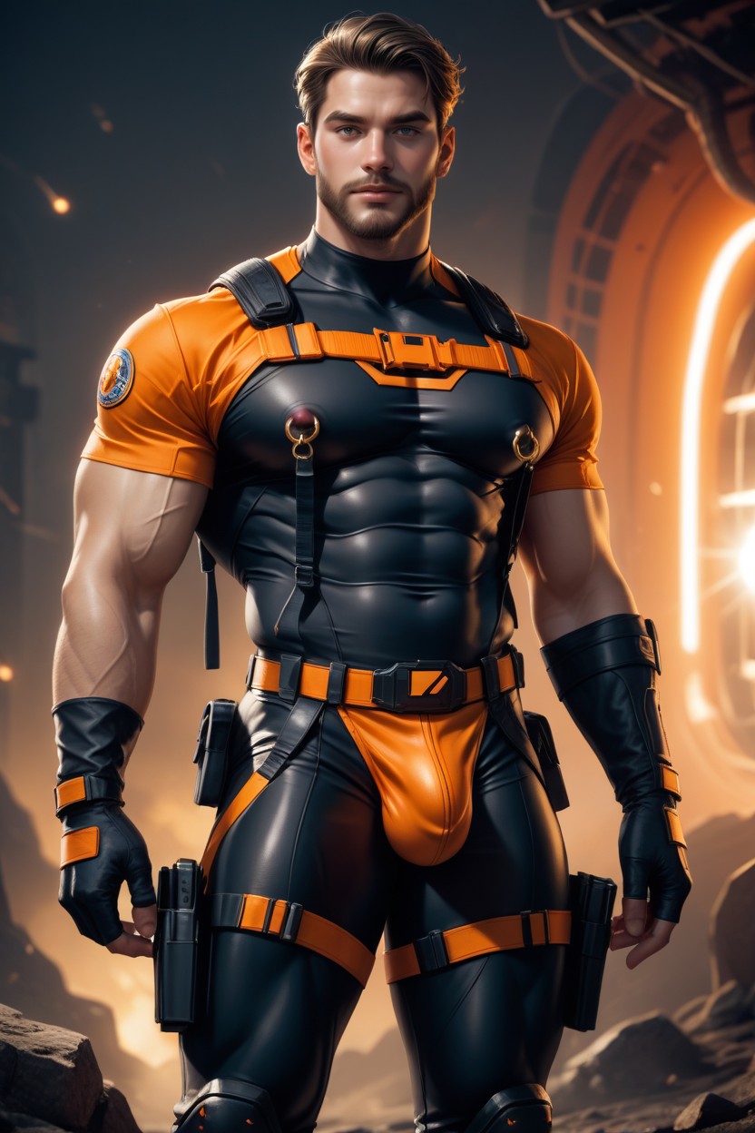 Beard, Large Ass, Photorealistic AI Gay Porn
