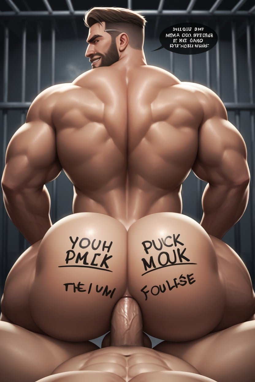 Athletic, Rear View, Dominant Bottom AI Gay Porn