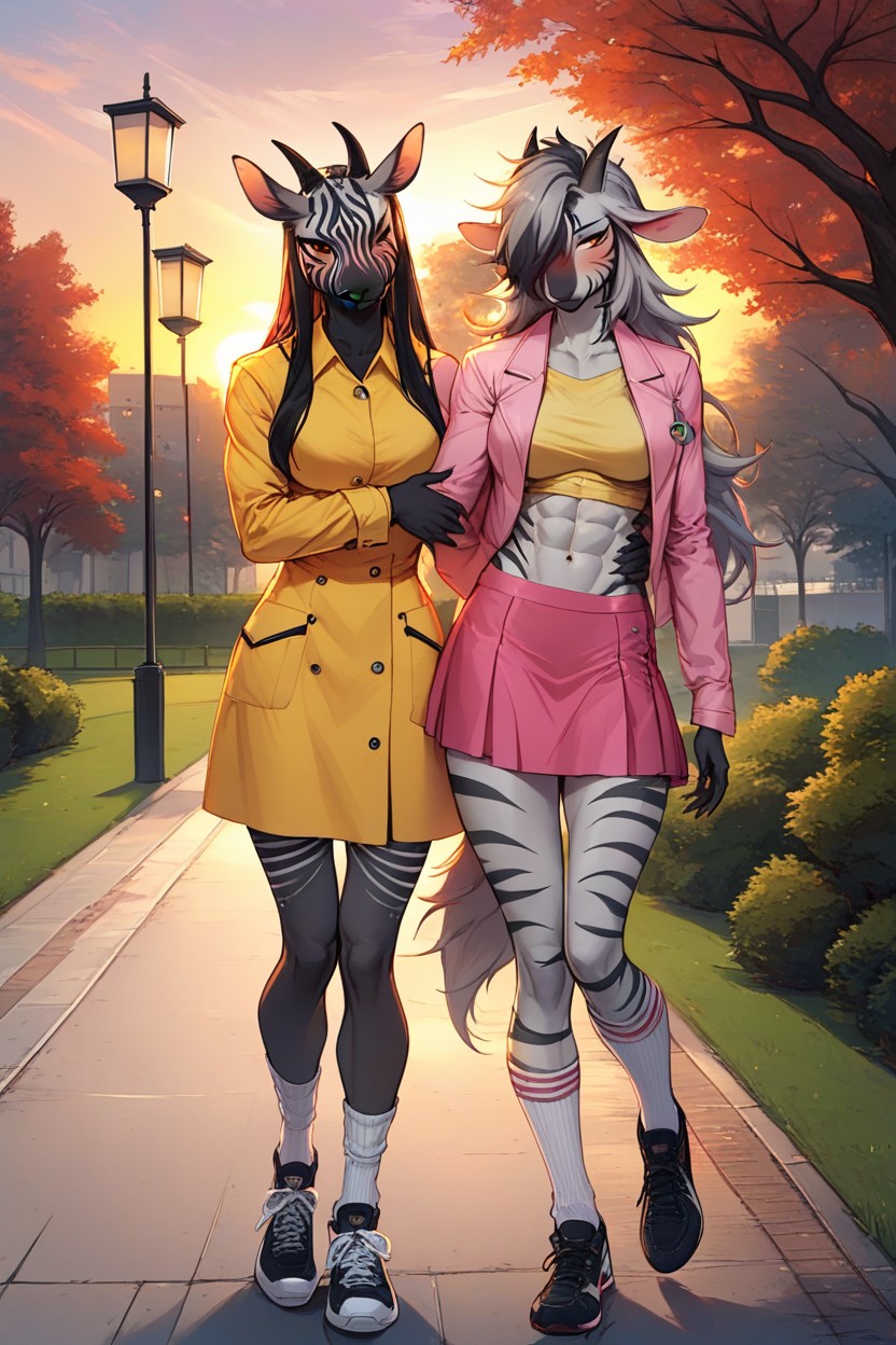 Long Socks, Black Shoes, Sunset 퍼리 AI 포르노