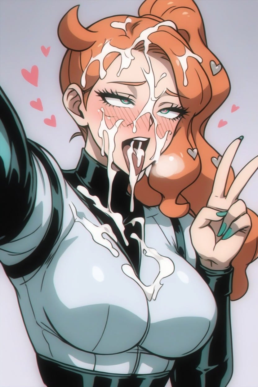 Cum Everywhere, Latex Suit, Selfie Hentai AI Porn