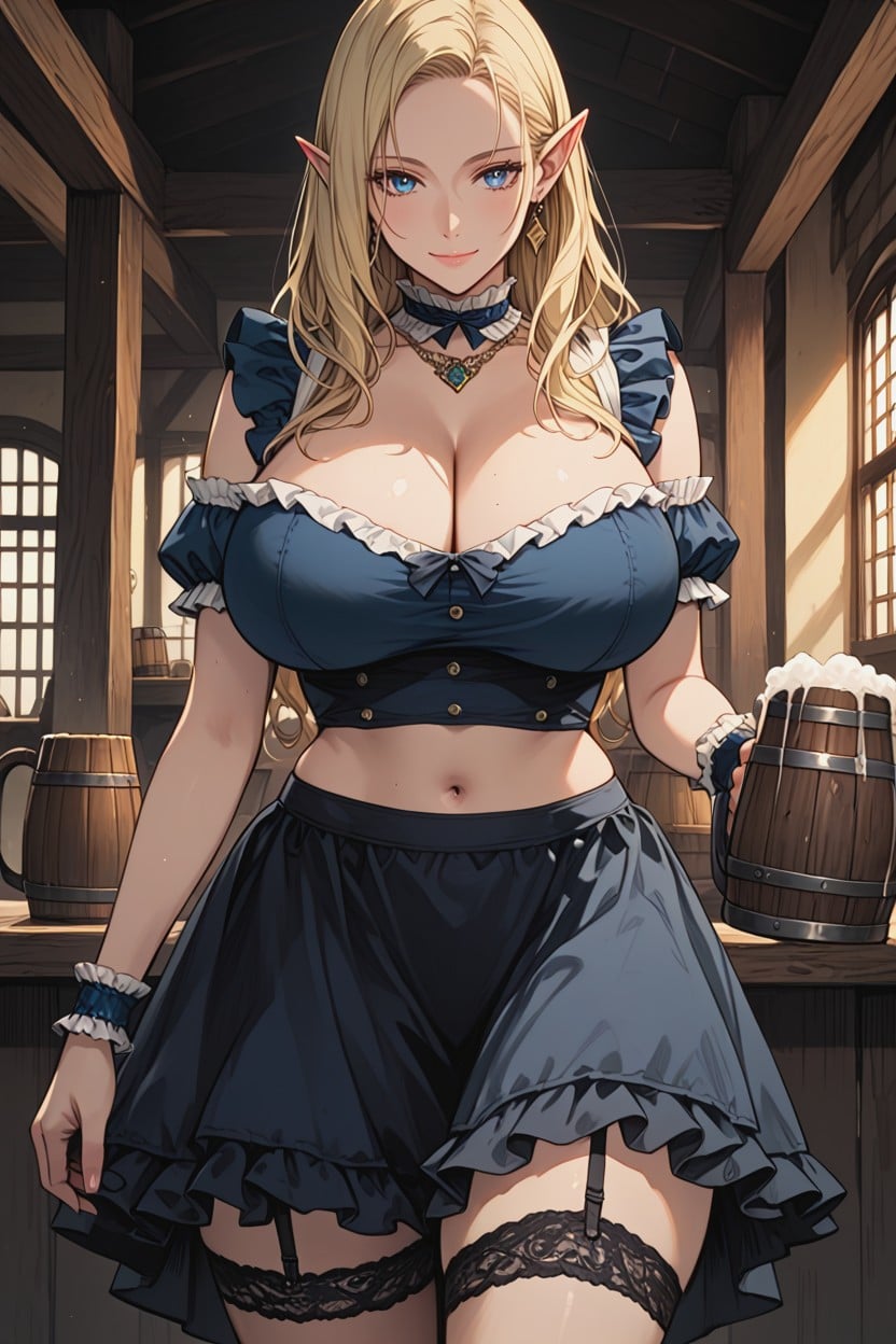 Midriff, Blonde Hair, Light Smile Hentai AI Porn