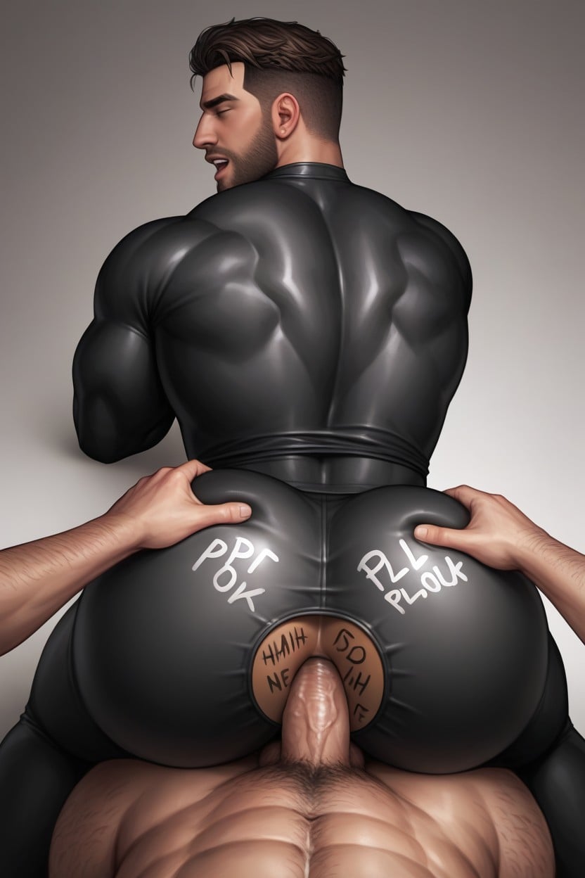 Body Writing On Ass, Bottom Looks Evil, Brown Skin Bottom AI Gay Porn