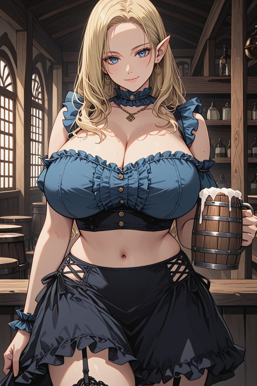 Pretty Face, Facing Forward, Female Elf Hentai AI Porn