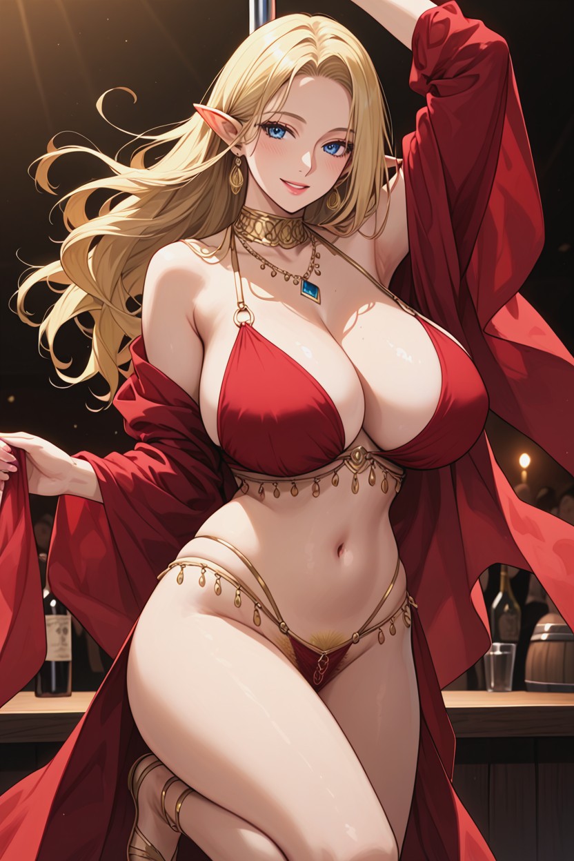 Perfect Figure Body, Dark Red Clothes, Fat Hentai AI Porn