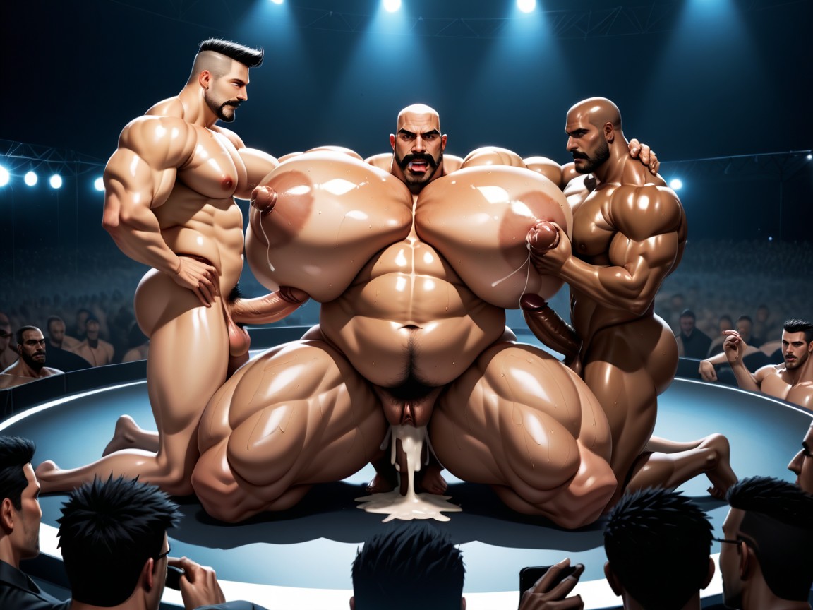 Thick Thighs, Tongue Out, All Massive Men Only AI Porn
