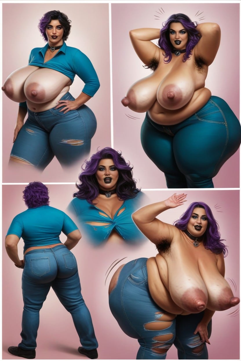 Erotic, Multiple Images, Bounce Lines Effect BBW AI Porn