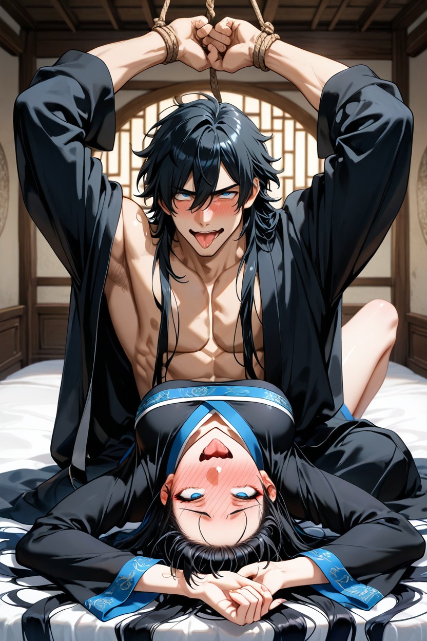 Arms Up, Blue Eyes, Orgasm AI Gay Porn