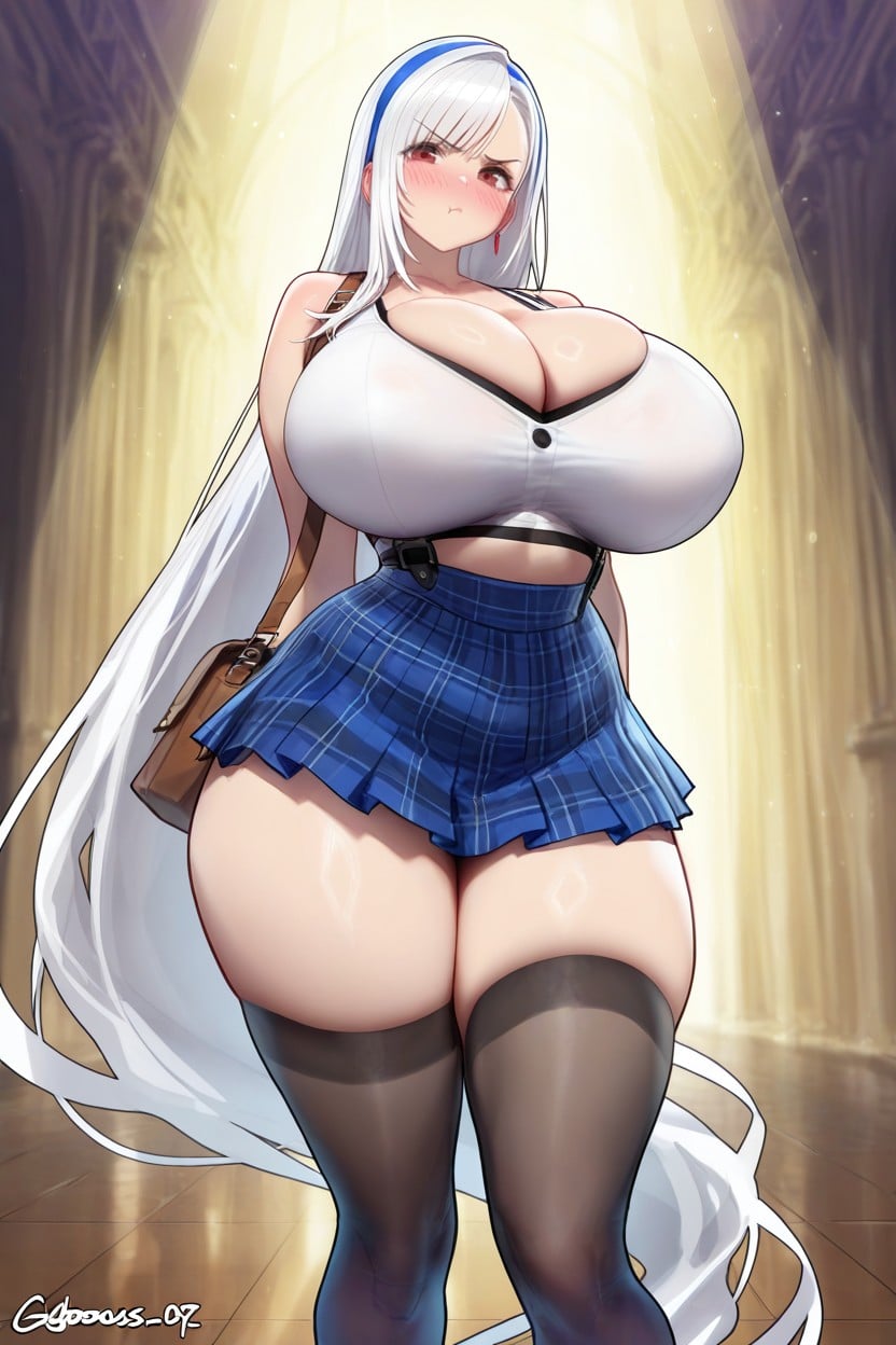 Floor Length Hair, Bangs, Super Massive Anime Eyes AI Porn