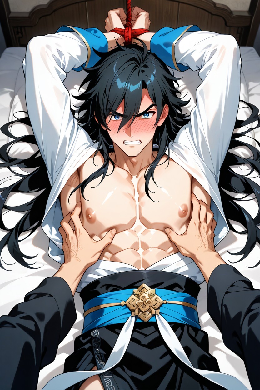 Hanfu, 18+, Ride On Him And Groping His Body AI Gay Porn