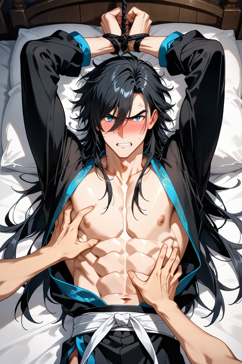Angry, Swordplay Costume, Black Hair AI Gay Porn