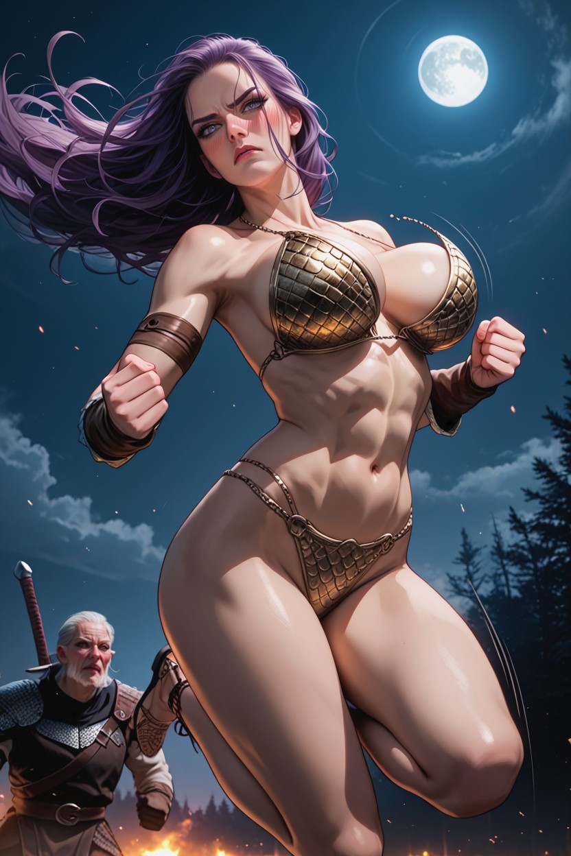 Running Fast, Night, Detailed Face Hentai AI Porn