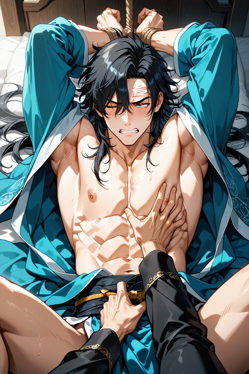 Open Shirt, The Shirt Is Designed With Many Layers, Hanfu AI Gay Porn