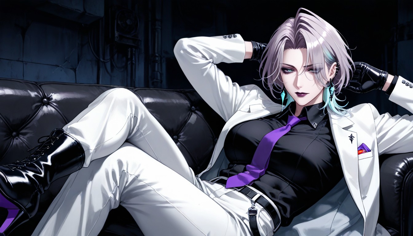 Black Shirt, Dark Environment, Looking Down At The Viewer Hentai AI Porn