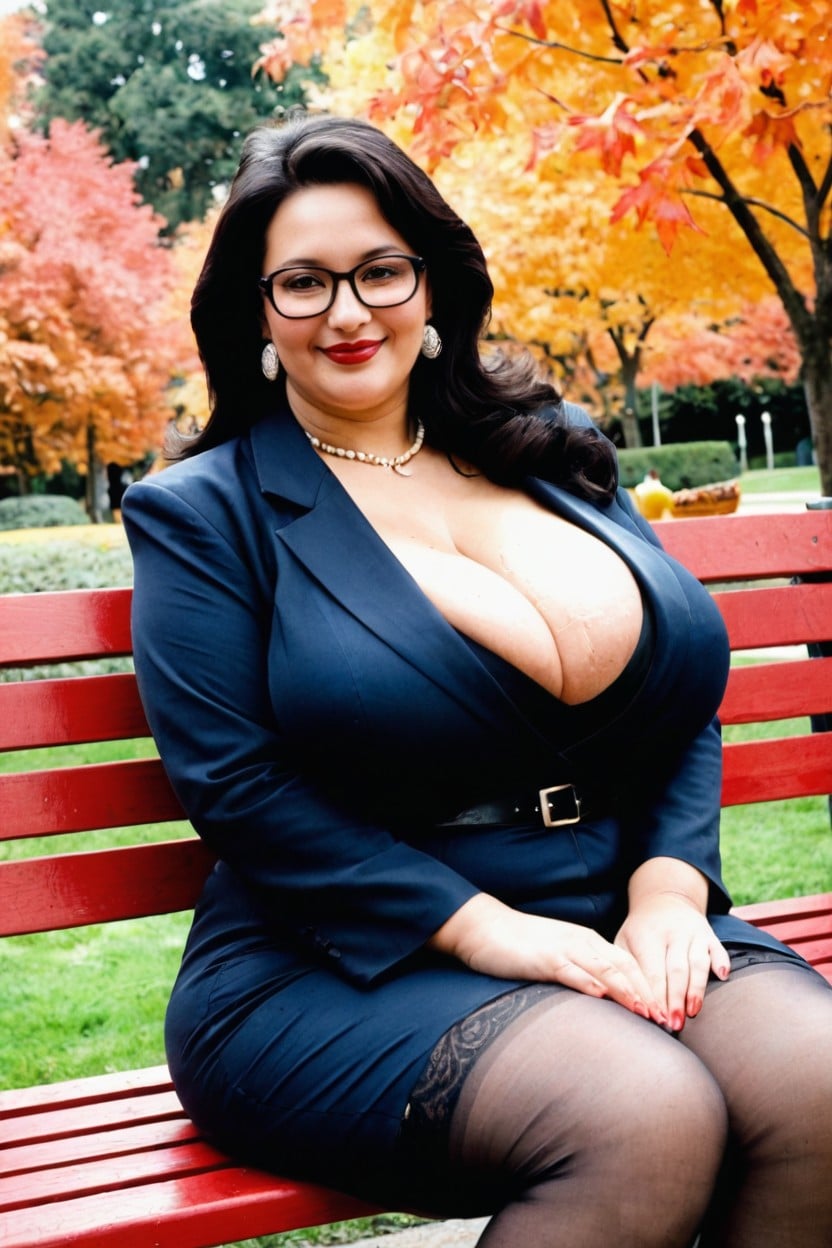 Clothed Hyper Gigantic Breasts, Pale Skin, 30+ BBW AI Porn