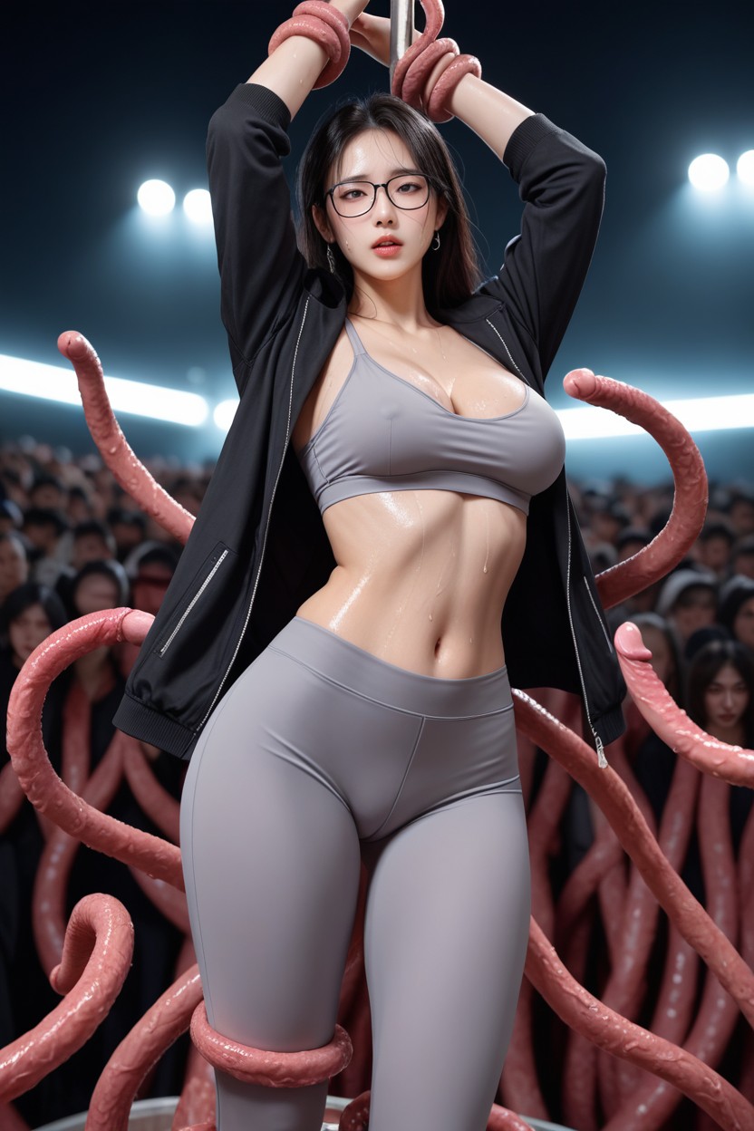 Thick Thighs, Tentacules, Dim Lighting Porno IA Asiatique