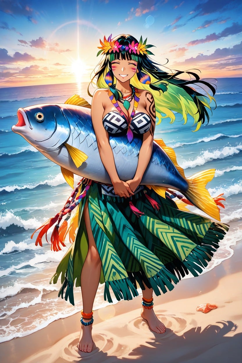 18+, Maori Body Paint, Maori Grass Skirt Hentai AI Porn