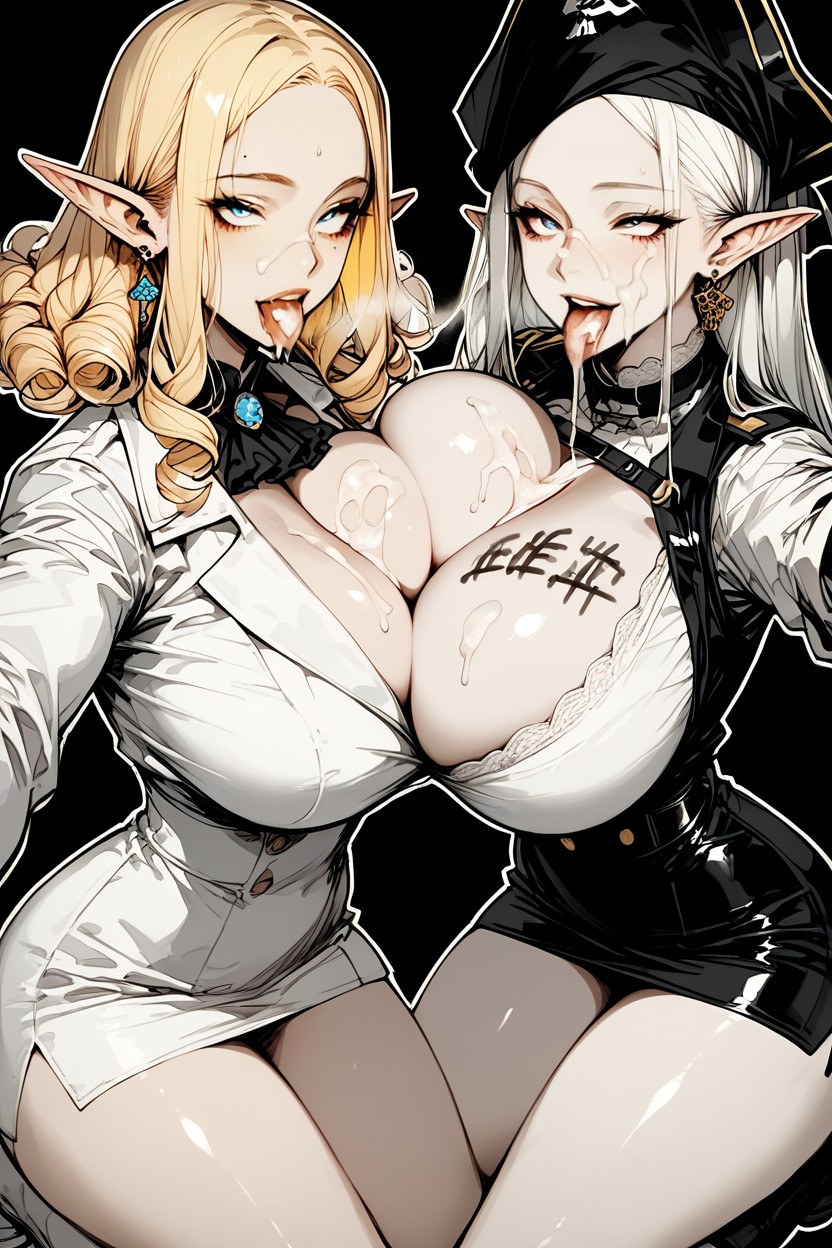Two Women, Elves, Females Hentai AI Porn