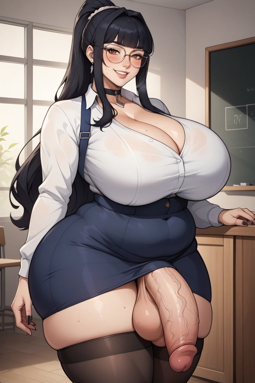 Kpop Idol, Beautiful Korean Milf Face, Glasses Shemale AI Porn