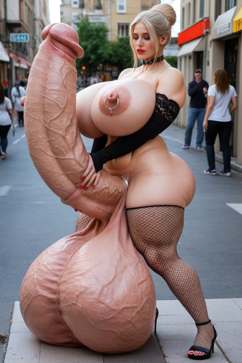 Wide Cock, Gigantic Massive Futanari Hyper Cock, Full Body Shemale AI Porn