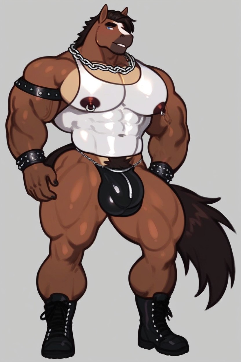 Puffy Nipples, Big Balls, Tall Furry AI Porn