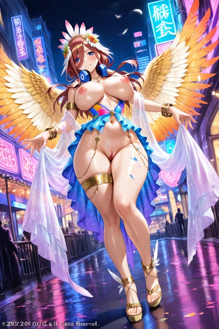 Pussy Exposed, Looking At Viewer, Golden Necklace Hentai IA